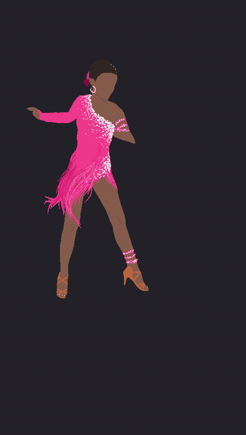 dancing girl in pink dress