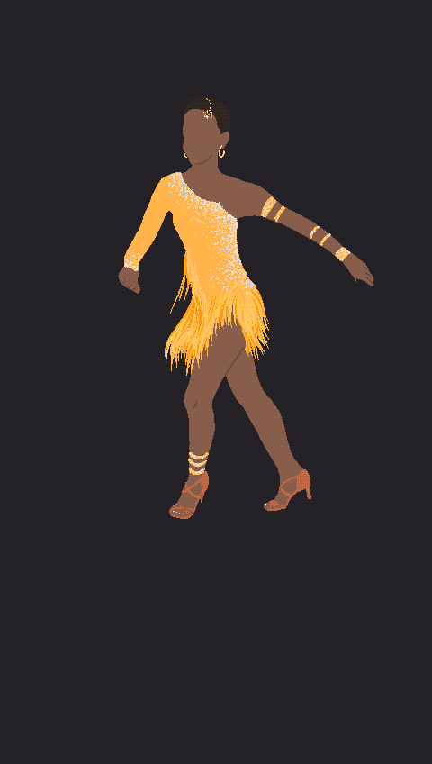 dancing girl in yellow dress