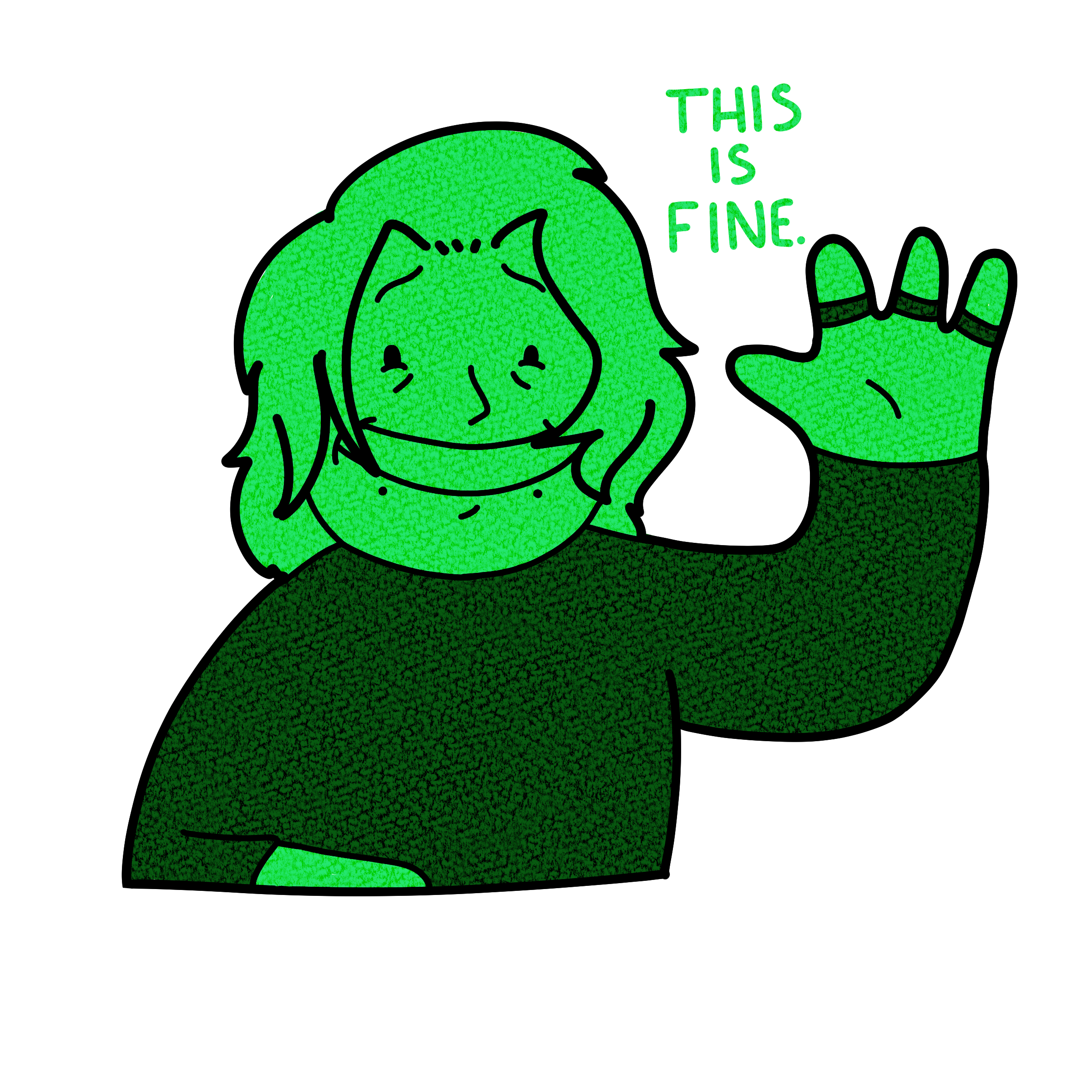 A portrait drawn in the style of a Vault Boy.
