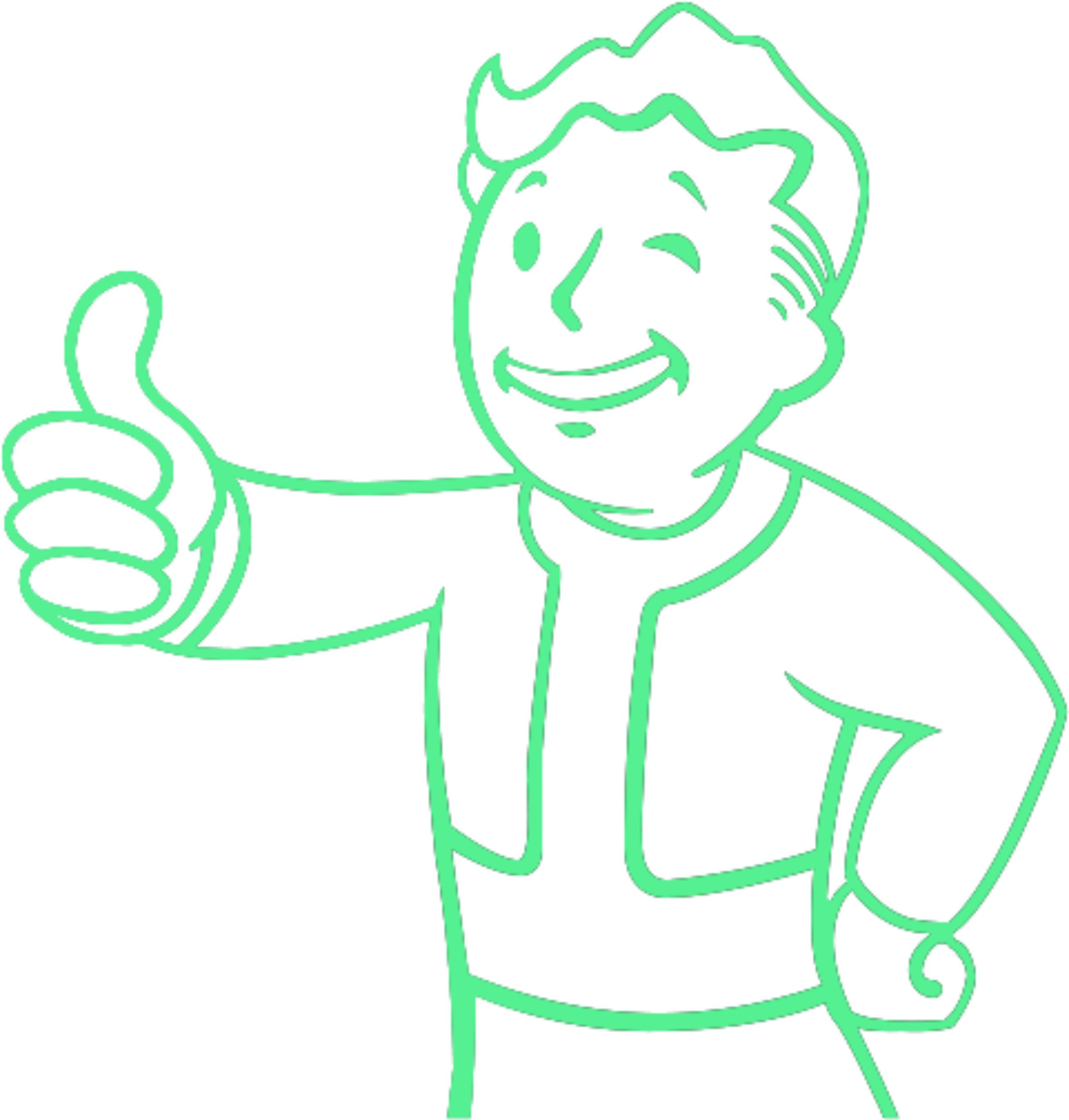 An image of Fallout's Vault Boy giving a thumbs up.