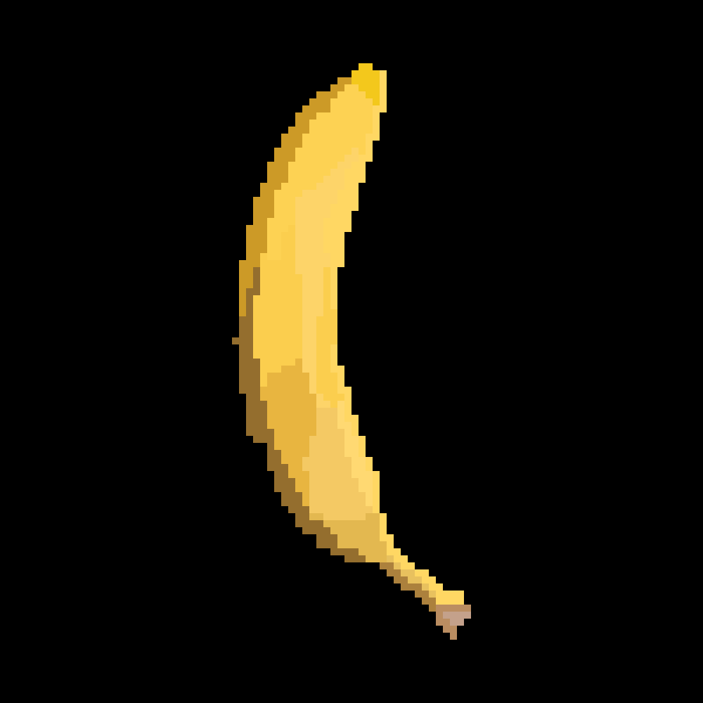 Pixel-art animation of a banana