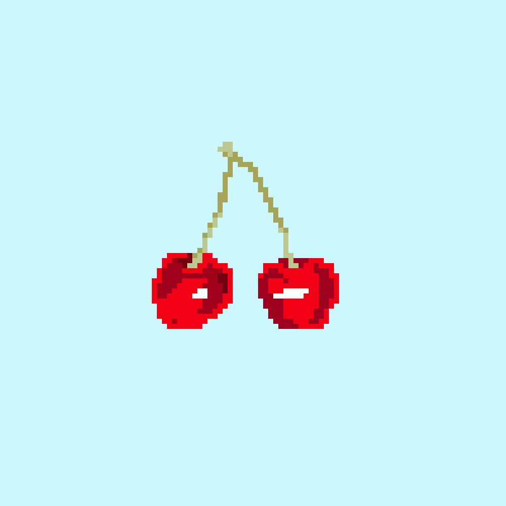 Pixel-art animation of a pair of cherries